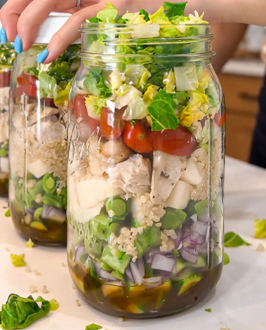 Salada mediterrânea em pote